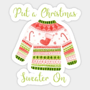 Red and Green Ugly Sweater Sticker